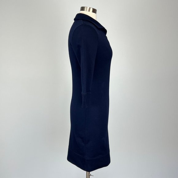 Lauren Ralph Lauren LRL Blue Cotton Knit Sweater Dress Buckle Collar size Small - Picture 7 of 10